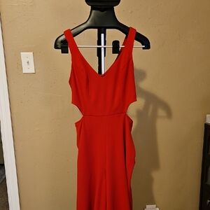 Chic Red Sleeveless Jumpsuit
